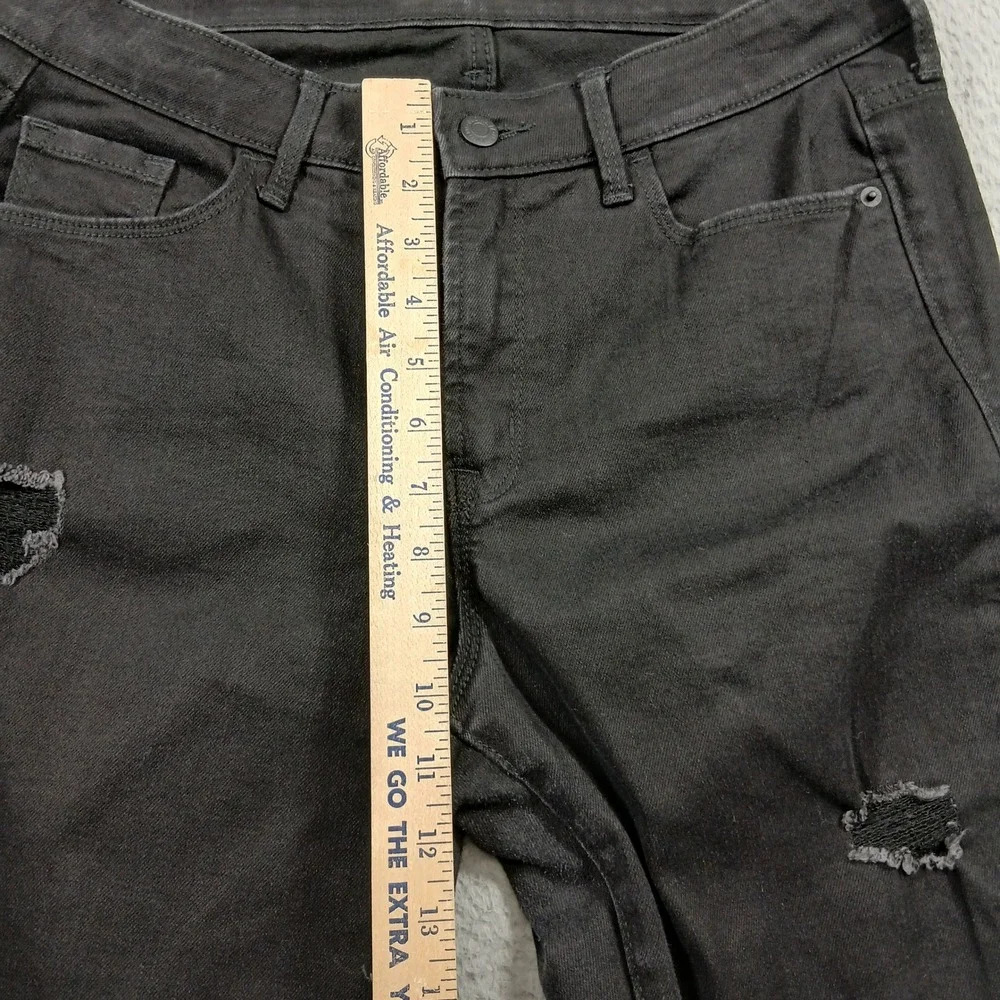 Old Navy Pop Icon Skinny High Rise Distressed Black Jeans Women's 10 EUC